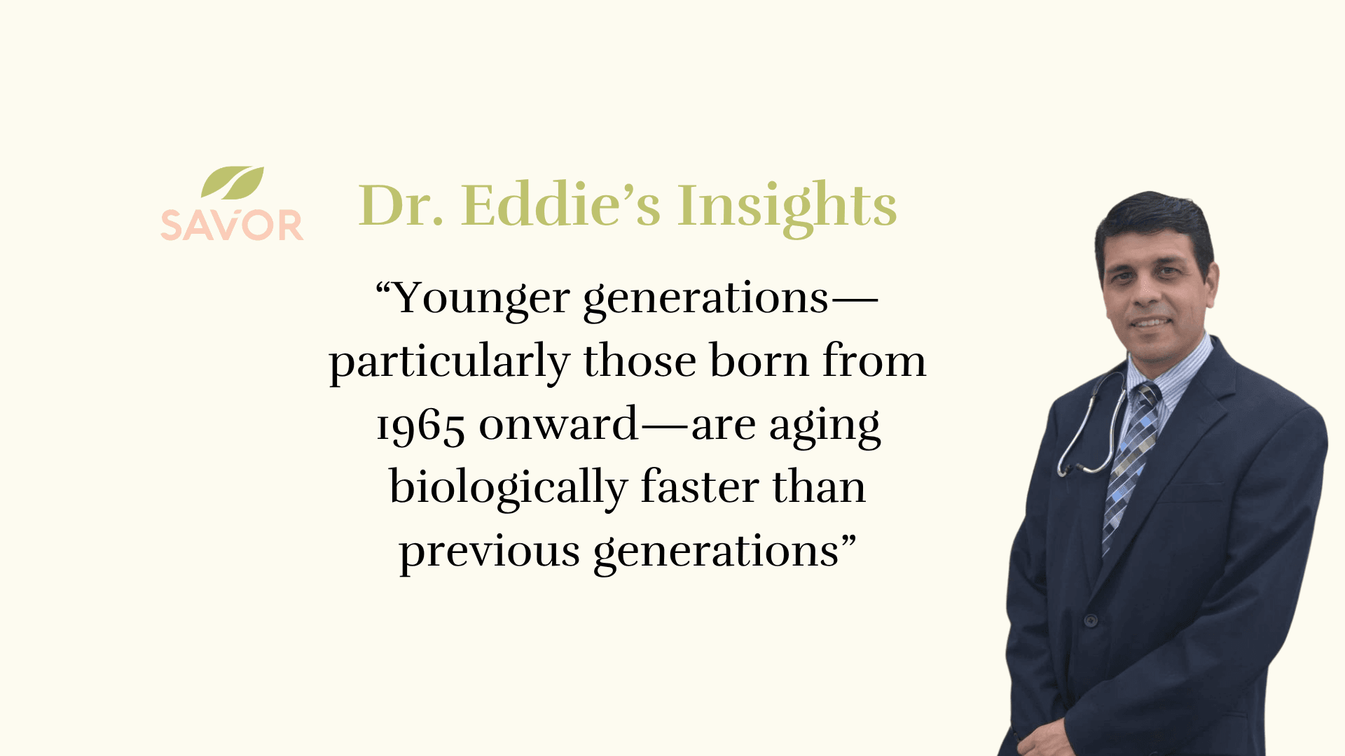 Dr Eddie's Insights: Younger generations are aging faster!